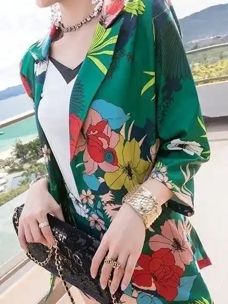 ModaFesta -floral-short-co-ord-set-greenish blue